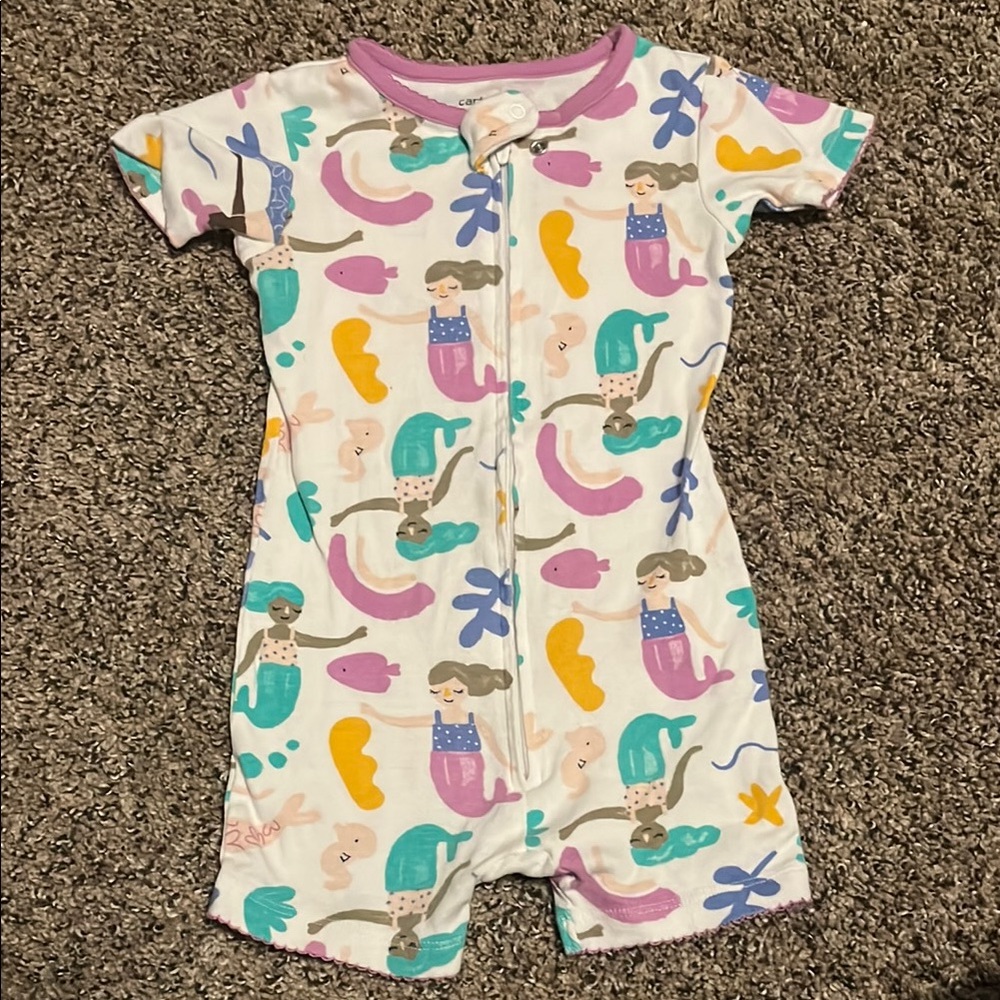 Colorful Mermaid Print Kids One Piece